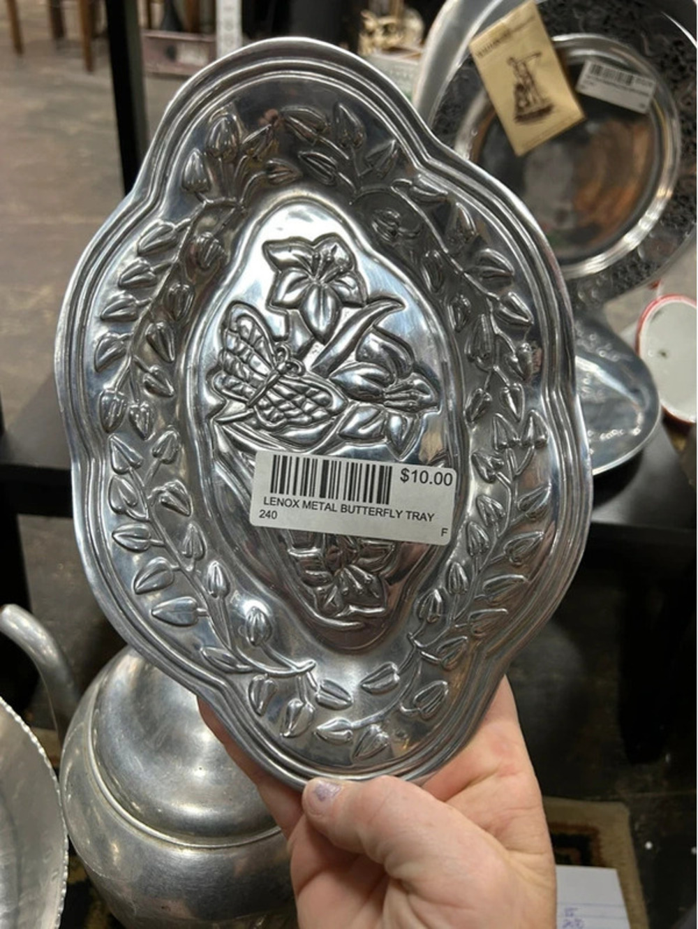 Lenox butterfly metal tray